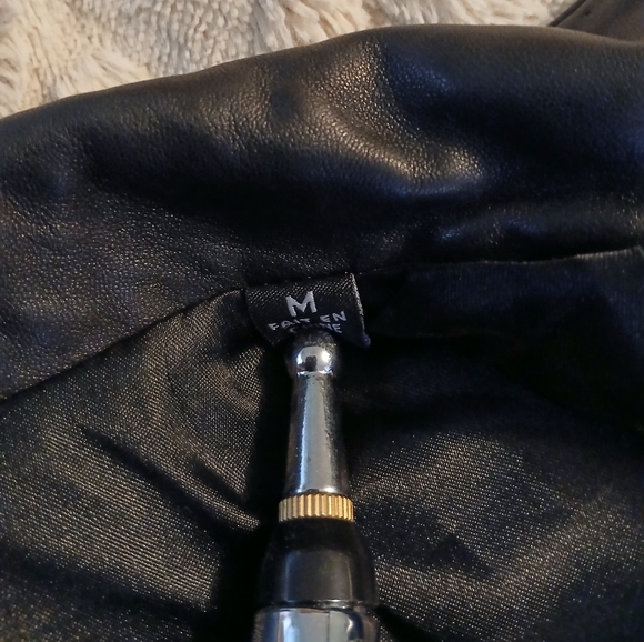 Marc New York Front Zipper Black Leather Jacket Women's (Size M) - Picture 11 of 16